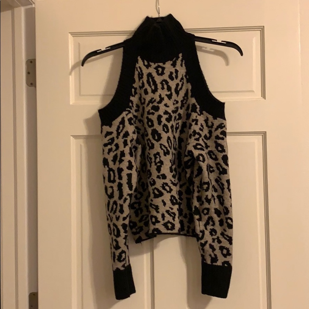 Cropped tan with black sweater